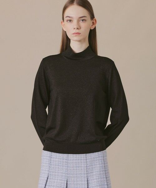 MACKINTOSH LONDON / マッキントッシュ ロンドン  ニット・セーター | シルキーラメニットタートルネック（ブラック）