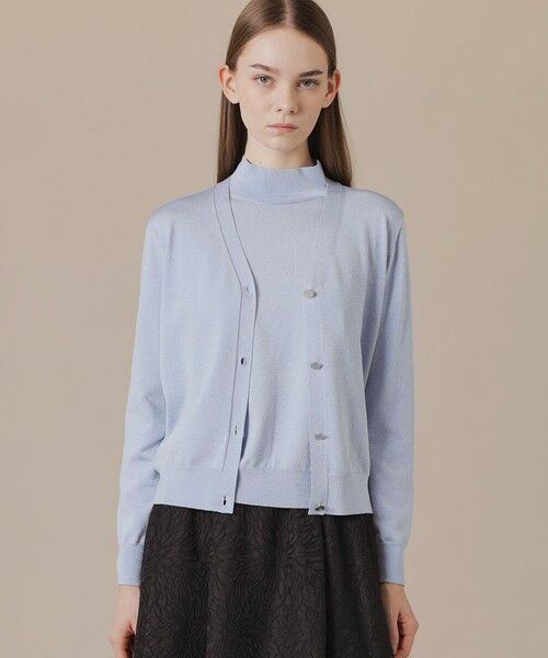 MACKINTOSH LONDON / マッキントッシュ ロンドン  ニット・セーター | シルキーラメニットカーディガン（ブルー2）