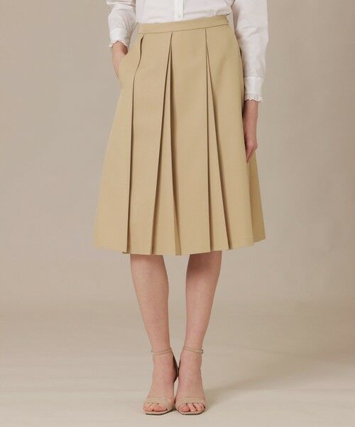 MACKINTOSH LONDON / マッキントッシュ ロンドン  ロング・マキシ丈スカート | マットツイルプリーツスカート（ベージュ）