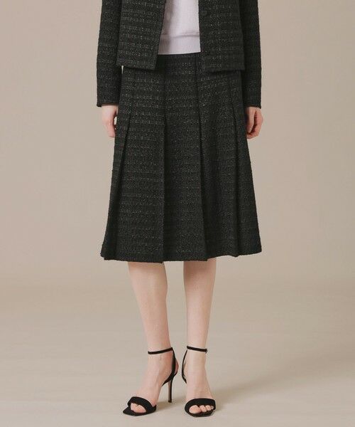 MACKINTOSH LONDON / マッキントッシュ ロンドン  ロング・マキシ丈スカート | ツイードタックスカート（ブラック）