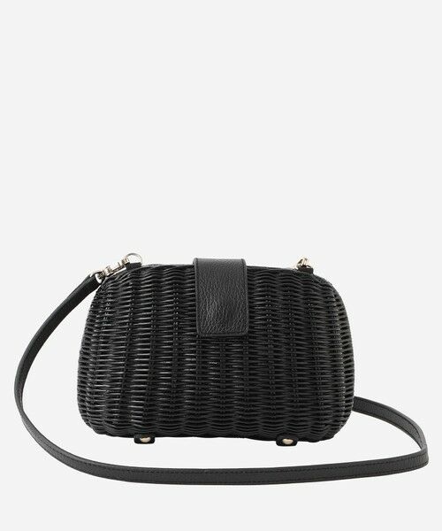 MACKINTOSH LONDON / マッキントッシュ ロンドン  メッセンジャーバッグ・ウエストポーチ | 【婦人画報4月号掲載】ボタニカルウォールラタンミニショルダー（ブラック）