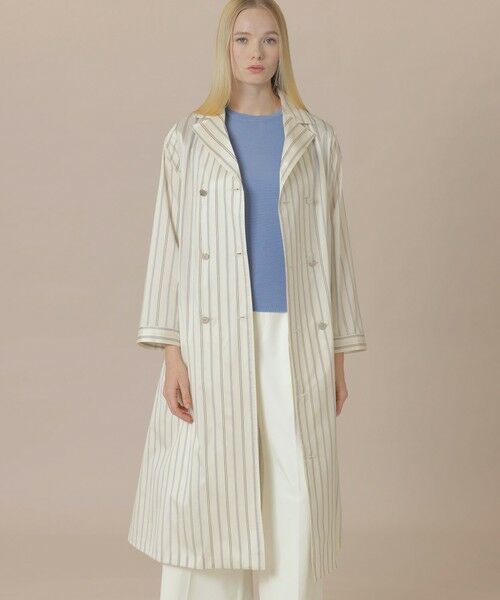 MACKINTOSH LONDON / マッキントッシュ ロンドン  その他アウター | ポリエステルシルクストライプコートドレス（ブルー）