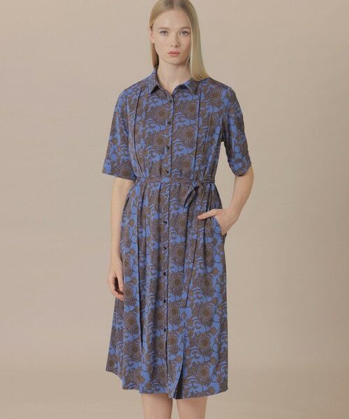 MACKINTOSH LONDON / マッキントッシュ ロンドン  ロング・マキシ丈ワンピース | 【婦人画報4月号掲載】【BIBURY FLOWER】バイブリーフラワースムースワンピース（ブルー4）