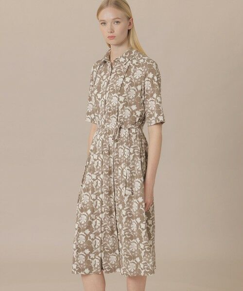 MACKINTOSH LONDON / マッキントッシュ ロンドン  ロング・マキシ丈ワンピース | 【婦人画報4月号掲載】【BIBURY FLOWER】バイブリーフラワースムースワンピース（ベージュ2）