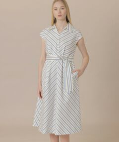 MACKINTOSH LONDON / マッキントッシュ ロンドン  ロング・マキシ丈ワンピース | コットンシルクストライプワンピース