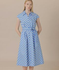 MACKINTOSH LONDON / マッキントッシュ ロンドン  ロング・マキシ丈ワンピース | コットンシルクストライプワンピース