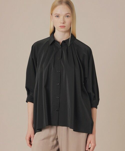 MACKINTOSH LONDON / マッキントッシュ ロンドン  シャツ・ブラウス | コンジュゲートストレッチブラウス（ブラック）