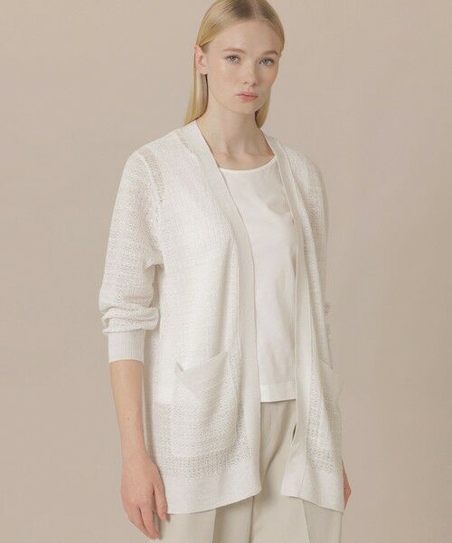 MACKINTOSH LONDON / マッキントッシュ ロンドン  ニット・セーター | 【婦人画報4月号掲載】ラスターリネンニットロングカーディガン（ライトグレー）