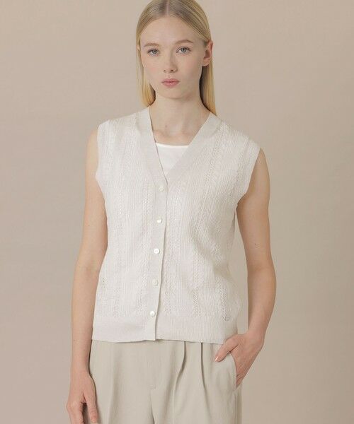 MACKINTOSH LONDON / マッキントッシュ ロンドン  ニット・セーター | 【婦人画報4月号掲載】ラスターリネンニットベスト（ライトグレー）