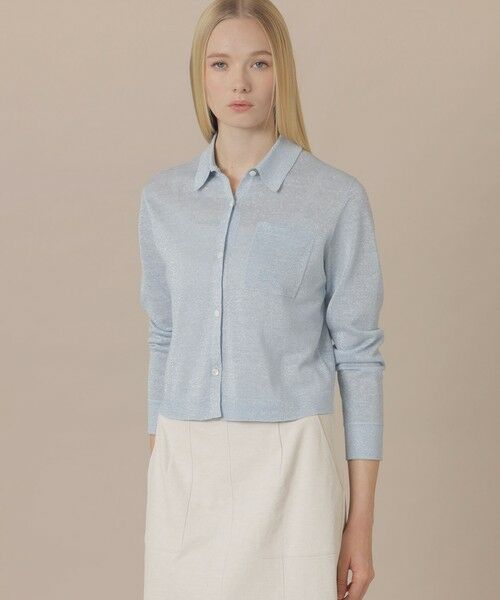 MACKINTOSH LONDON / マッキントッシュ ロンドン  ニット・セーター | 【婦人画報4月号掲載】シャイニーリネンニットシャツ（ブルー2）