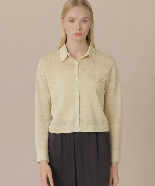 MACKINTOSH LONDON / マッキントッシュ ロンドン  ニット・セーター | 【婦人画報4月号掲載】シャイニーリネンニットシャツ（イエロー）