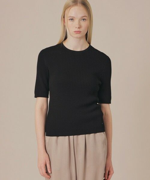 MACKINTOSH LONDON / マッキントッシュ ロンドン  ニット・セーター | ハイツイストコットンニットプルオーバー（ブラック）