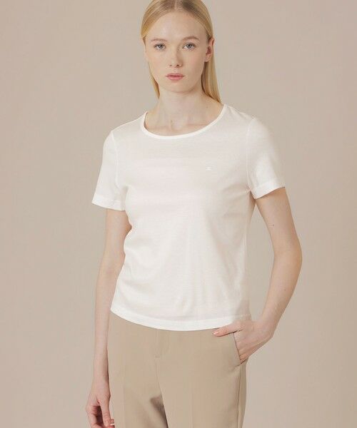 MACKINTOSH LONDON / マッキントッシュ ロンドン  カットソー | シャインリブTシャツ（オフホワイト）