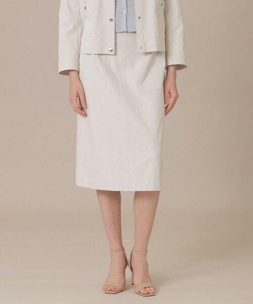 MACKINTOSH LONDON / マッキントッシュ ロンドン  ロング・マキシ丈スカート | コットンリネンブレンドオックススカート（ホワイト系その他）