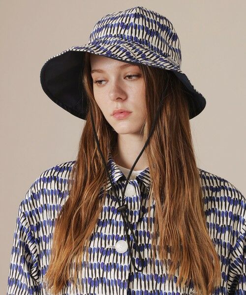 MACKINTOSH LONDON / マッキントッシュ ロンドン  ハット | レインタフタプリントリバーシブルハット（ブルー5）