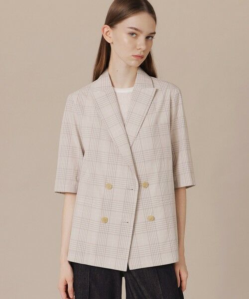 MACKINTOSH LONDON / マッキントッシュ ロンドン  ノーカラージャケット | ハイカウントエンザイムジャケット（ベージュ）