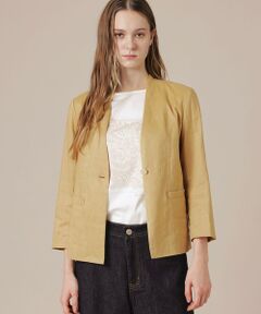 MACKINTOSH LONDON / マッキントッシュ ロンドン  ノーカラージャケット | 【eclat5月号掲載】リネンストレッチジャケット