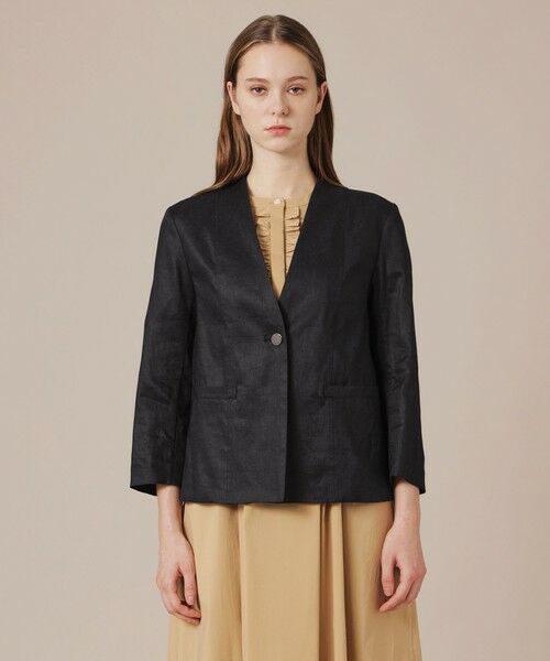 MACKINTOSH LONDON / マッキントッシュ ロンドン  ノーカラージャケット | 【eclat5月号掲載】リネンストレッチジャケット | 詳細3