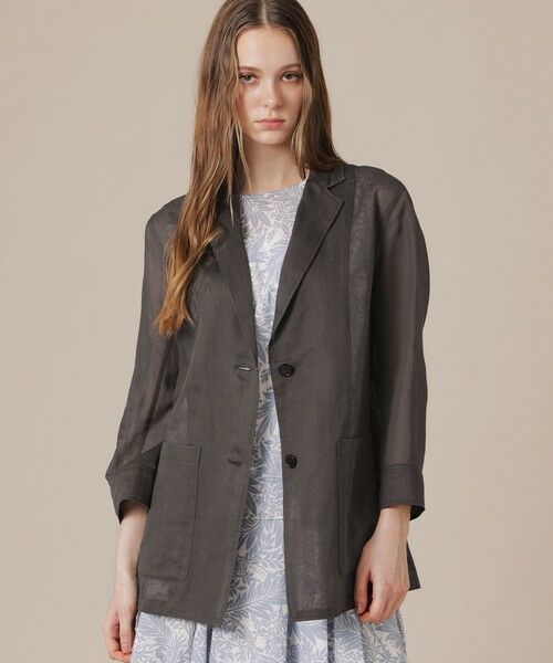 MACKINTOSH LONDON / マッキントッシュ ロンドン  ノーカラージャケット | 【eclat5月号掲載】シアーコットンドビージャケット（チャコールグレー）