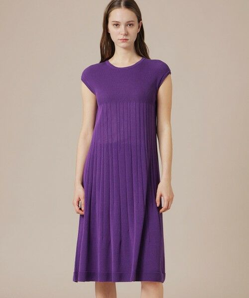 MACKINTOSH LONDON / マッキントッシュ ロンドン  ロング・マキシ丈ワンピース | 【eclat5月号掲載】エアリーホールガーメントワンピース（パープル6）