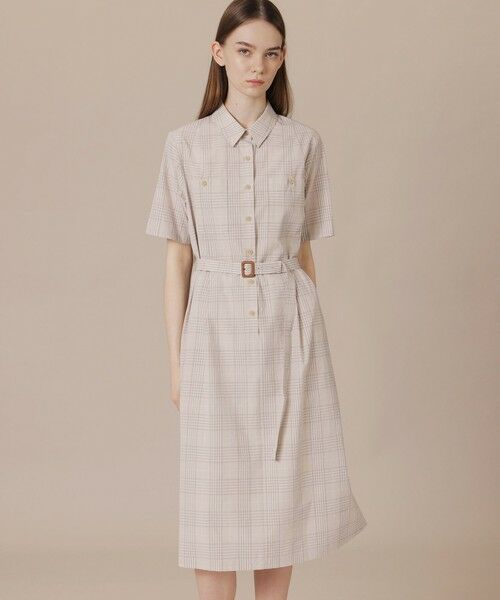 MACKINTOSH LONDON / マッキントッシュ ロンドン  ロング・マキシ丈ワンピース | ハイカウントエンザイムシャツワンピース（ベージュ）