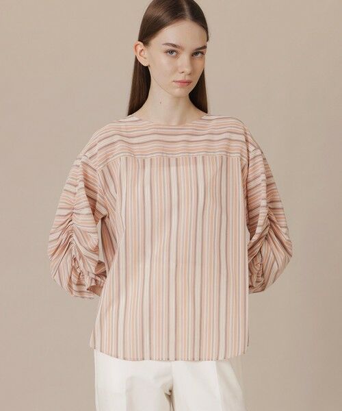 MACKINTOSH LONDON / マッキントッシュ ロンドン  シャツ・ブラウス | マーブルストライプブラウス（レッド）