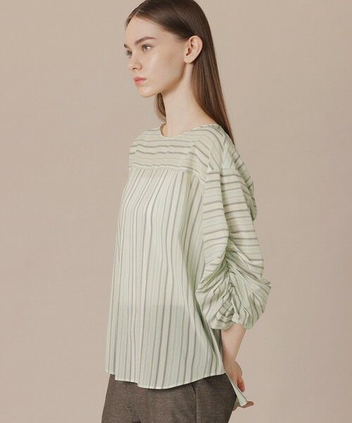 MACKINTOSH LONDON / マッキントッシュ ロンドン  シャツ・ブラウス | マーブルストライプブラウス（グリーン）