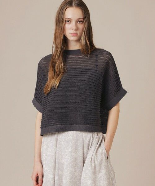 MACKINTOSH LONDON / マッキントッシュ ロンドン  ニット・セーター | 【eclat5月号掲載】シアーリブニットプルオーバー（グレー系2）