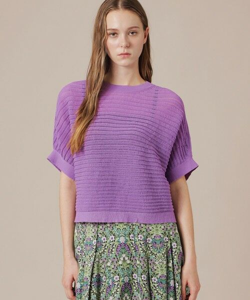 MACKINTOSH LONDON / マッキントッシュ ロンドン  ニット・セーター | 【eclat5月号掲載】シアーリブニットプルオーバー（パープル6）