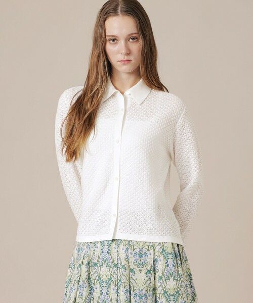 MACKINTOSH LONDON / マッキントッシュ ロンドン  ニット・セーター | 【eclat5月号掲載】レースニットシャツ（ホワイト）