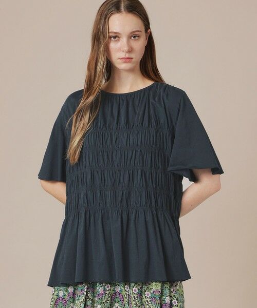 MACKINTOSH LONDON / マッキントッシュ ロンドン  カットソー | シャーリングティアードプルオーバー（ネイビー）