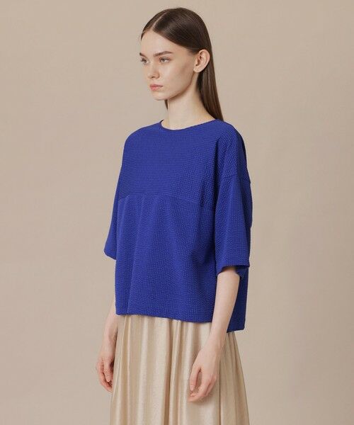 MACKINTOSH LONDON / マッキントッシュ ロンドン  カットソー | 【WEB・一部店舗限定】ストレッチサッカーストライプ半袖ブラウス | 詳細6