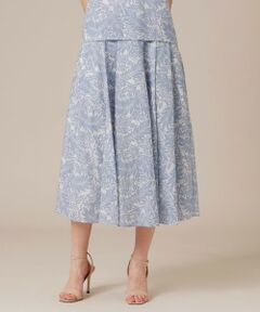 MACKINTOSH LONDON / マッキントッシュ ロンドン  ロング・マキシ丈スカート | リーフプリントタックギャザースカート