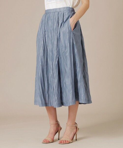 MACKINTOSH LONDON / マッキントッシュ ロンドン  ロング・マキシ丈スカート | 【eclat5月号掲載】ワッシャーカールマイヤータックスカート（ブルー）