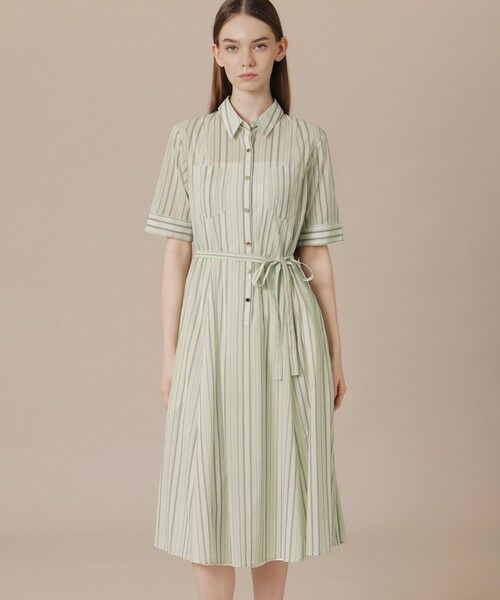 MACKINTOSH LONDON / マッキントッシュ ロンドン  ロング・マキシ丈ワンピース | 【婦人画報6月号掲載】マーブルストライプワンピース（グリーン）