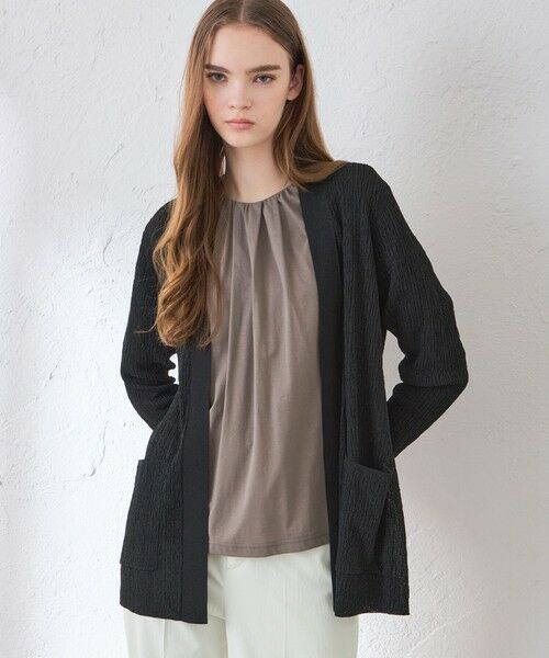 MACKINTOSH LONDON / マッキントッシュ ロンドン  ニット・セーター | クレープニットカーディガン（ブラック）