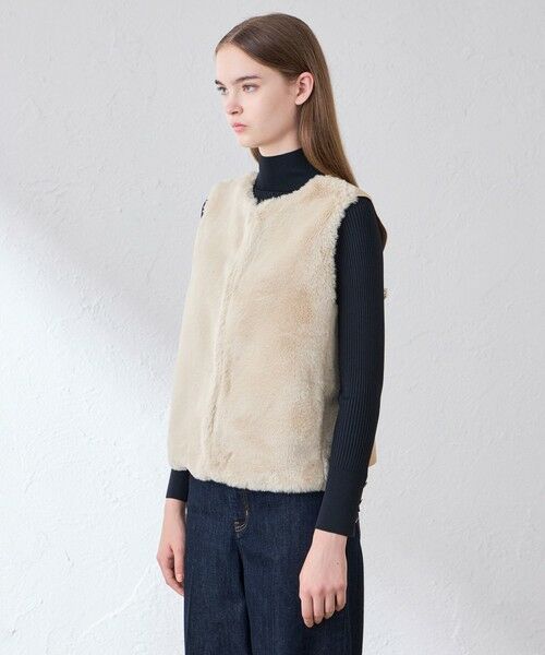 MACKINTOSH LONDON / マッキントッシュ ロンドン  ノーカラージャケット | ファーコンビニットジレ | 詳細5