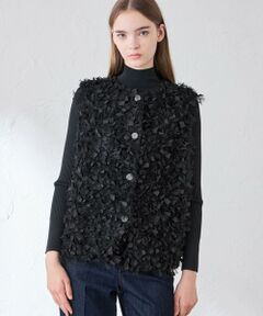 MACKINTOSH LONDON / マッキントッシュ ロンドン  ノーカラージャケット | ニットコンビツイードジレ