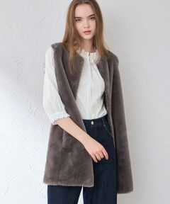 MACKINTOSH LONDON / マッキントッシュ ロンドン  ノーカラージャケット | ファーコンビニットロングジレ