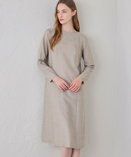 MACKINTOSH LONDON / マッキントッシュ ロンドン  ロング・マキシ丈ワンピース | キュプラポリエステルワンピース（ベージュ）