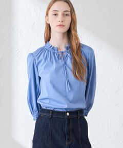 MACKINTOSH LONDON / マッキントッシュ ロンドン  シャツ・ブラウス | コットンナイロンストレッチギャザーフリルブラウス