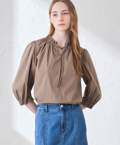 MACKINTOSH LONDON / マッキントッシュ ロンドン  シャツ・ブラウス | コットンナイロンストレッチギャザーフリルブラウス