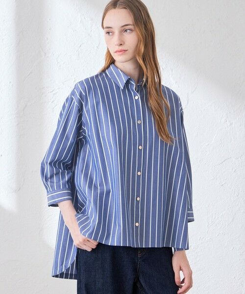 MACKINTOSH LONDON / マッキントッシュ ロンドン  シャツ・ブラウス | コットンタイプライターストライプシャツ（ブルー4）