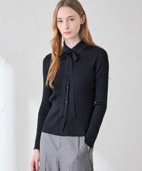 MACKINTOSH LONDON / マッキントッシュ ロンドン  ニット・セーター | ブライトレーヨンニットポロ（ネイビー）