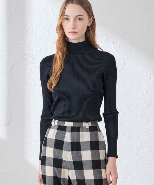 MACKINTOSH LONDON / マッキントッシュ ロンドン  ニット・セーター | ブライトレーヨンハイネック（ネイビー）