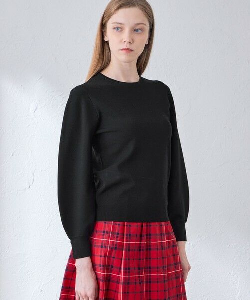 MACKINTOSH LONDON / マッキントッシュ ロンドン  ニット・セーター | レーヨンストレッチパフスリーブニット（ブラック）