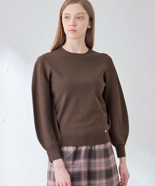 MACKINTOSH LONDON / マッキントッシュ ロンドン  ニット・セーター | レーヨンストレッチパフスリーブニット（ブラウン）