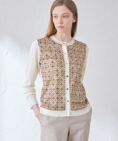 MACKINTOSH LONDON / マッキントッシュ ロンドン  ニット・セーター | 【ANDREW/アンドリュー】バイカラーアンドリュープリントコンビニットカーディガン