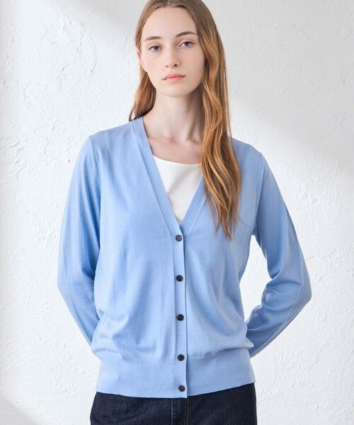 MACKINTOSH LONDON / マッキントッシュ ロンドン  ニット・セーター | 【WEB・一部店舗限定】リアプレーンニットカーディガン（ブルー2）