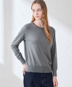 【WEB・一部店舗限定】リアプレーンニットクルーネックプルオーバー